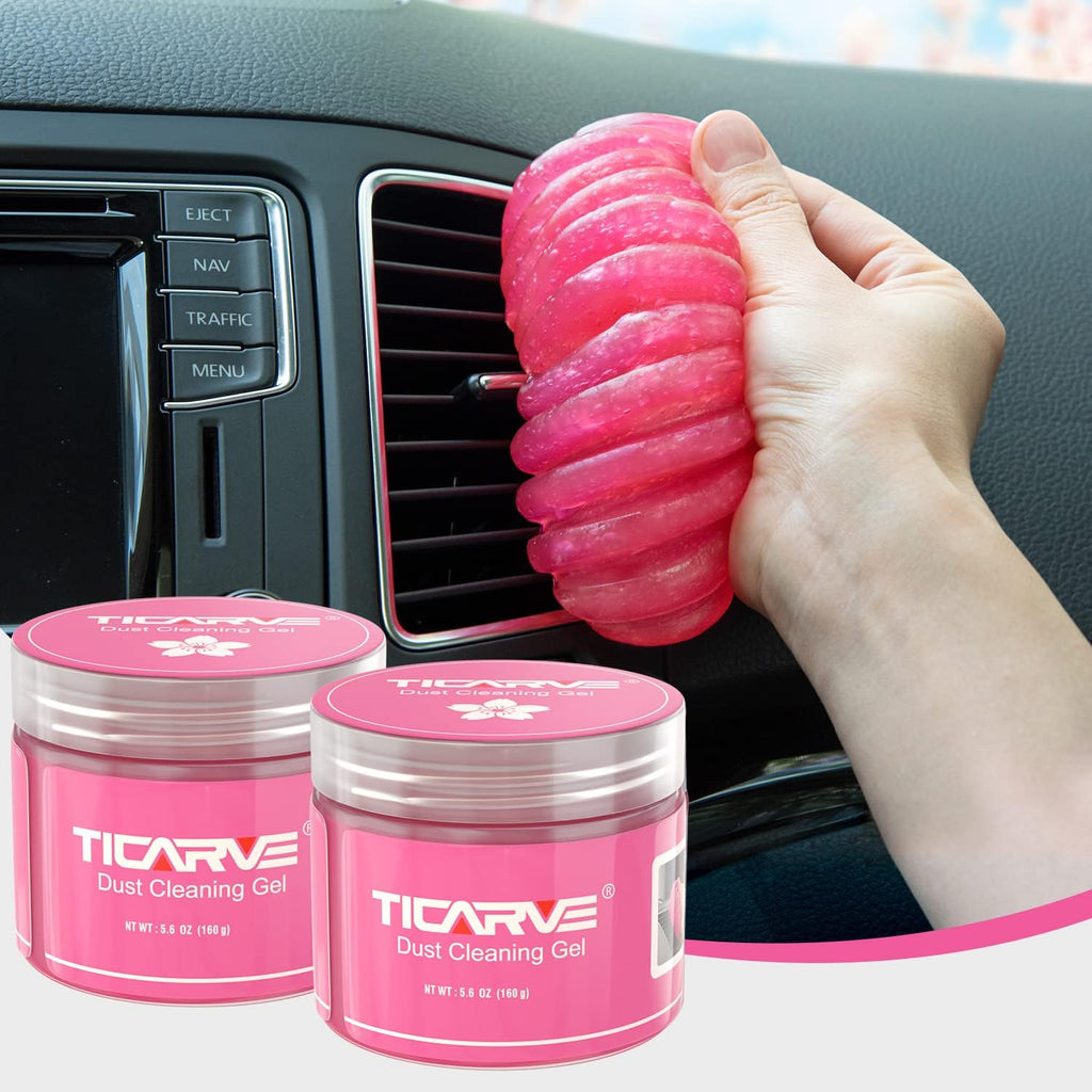 TICARVE 2Pack Cleaning Gel Car Putty Car Clean Putty Gel Auto Tools Car Interior Cleaner Car Cleaner Car Cleaning Slime Car Assecories Keyboard Cleaner Rose (320g/11.2oz)