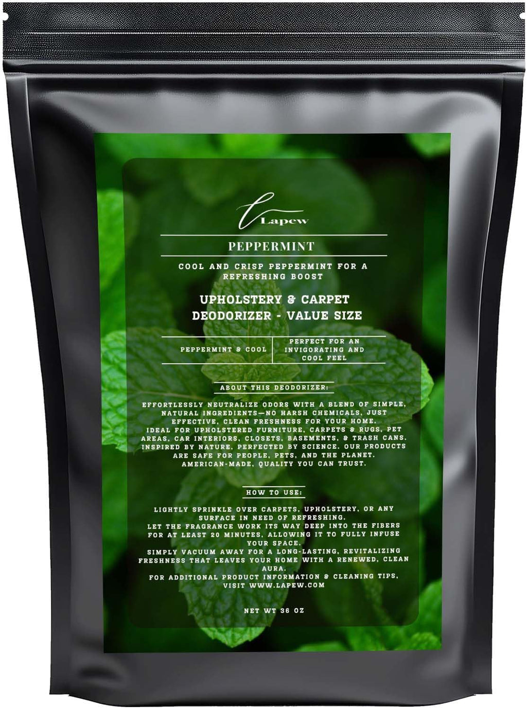Peppermint Carpet Freshener Powder Refill 36 oz | Powerful Odor Eliminator for Home | Upholstery Deodorizer | Carpet Deodorizer | Pet Urine | Cat Litter Box