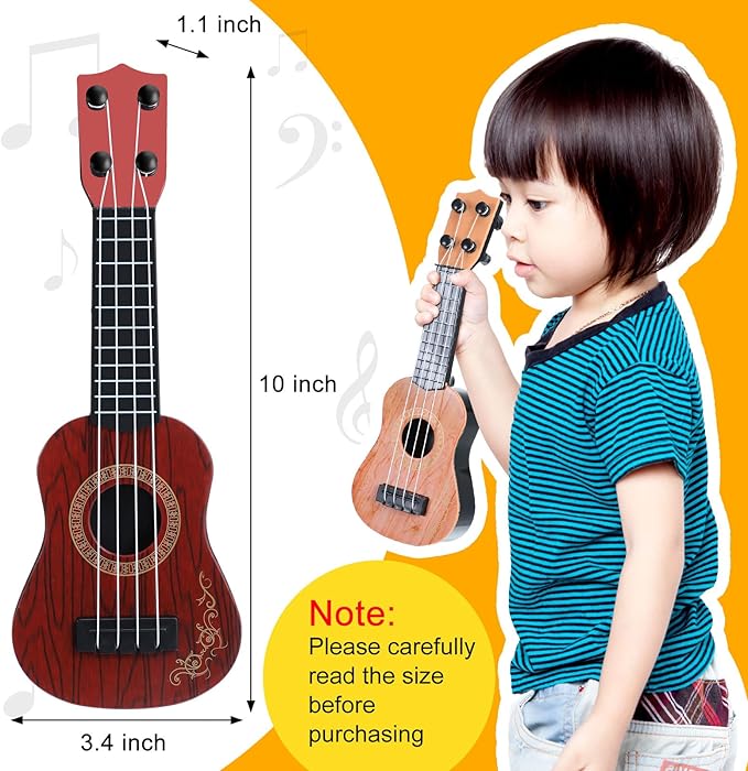 Lenwen 36 Pcs Kids Ukulele Guitar 10 Inch Kids Toy Ukulele 4 Strings Mini Guitar Children Musical Instruments Educational Learning Toy for Toddler Beginner Preschoolers Education