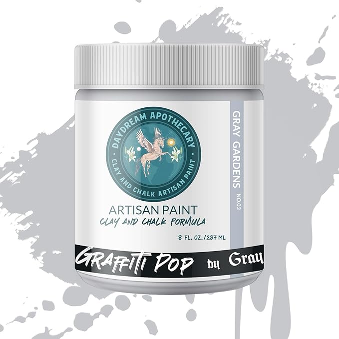 Daydream Apothecary Premium Chalk Style Paint for Furniture, Home Décor, Wood, DIY Interior Projects, Quick Dry, No Prep or Prime Needed, Matte Gray - 8oz