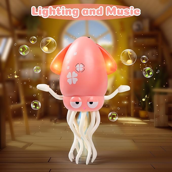 Magic Dancing Octopus Toys, Musical LED Toy, 3 Colors Available (Pink)