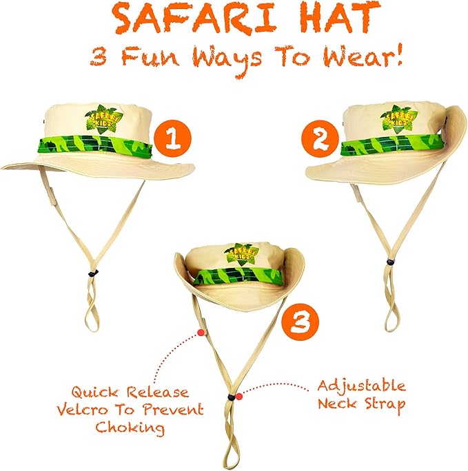 Bug Hunting Kit, Green Safari Vest, Hat, Binoculars, Lg. Butterfly Net, Bug Container, Whistle, Flashlight, Magnifier, Thermostat, Compass, Age 3+
