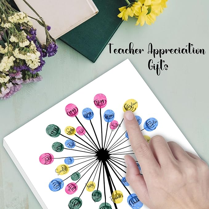 SHLINCO Teacher Thank You Gift Box, DIY Personalized Student Fingerprint Keepsake Set, Unique Year-End Gifts from Students to Teachers, Teacher Plant Seeds