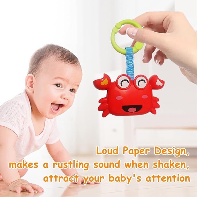 Baby Toys, Cartoon Animal Hanging Rattle Toys, Handbells Baby Rattles, Baby Bed Crib Car Seat Travel Stroller Toys for Infant, Best Birthday Gift for Newborn, 4 Pack