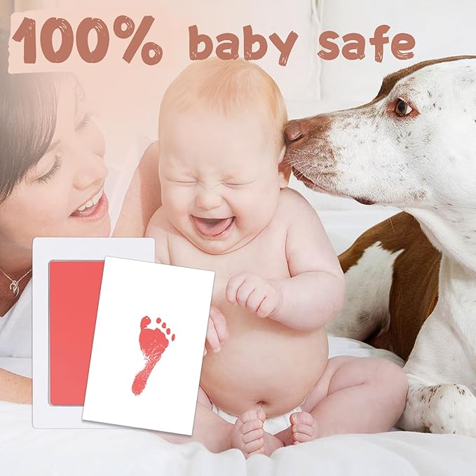 Inkless Baby Hand and Footprint Kit,Clean-Touch Ink Pad Kit,Safe No Mess Printing Infant Hand Foot Stamp,4 Pack Newborn Inkless Print Pads Best Keepsake or Gifts for Family