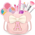 Kids Makeup Kit for Girls - 15 Pcs Real Washable Make Up Set - Non Toxic Toddlers Cosmetic with Letter Mouse Ear Purse - Dress up Birthday Gifts for 3 4 5 6 7 8 Years Old Girls - A