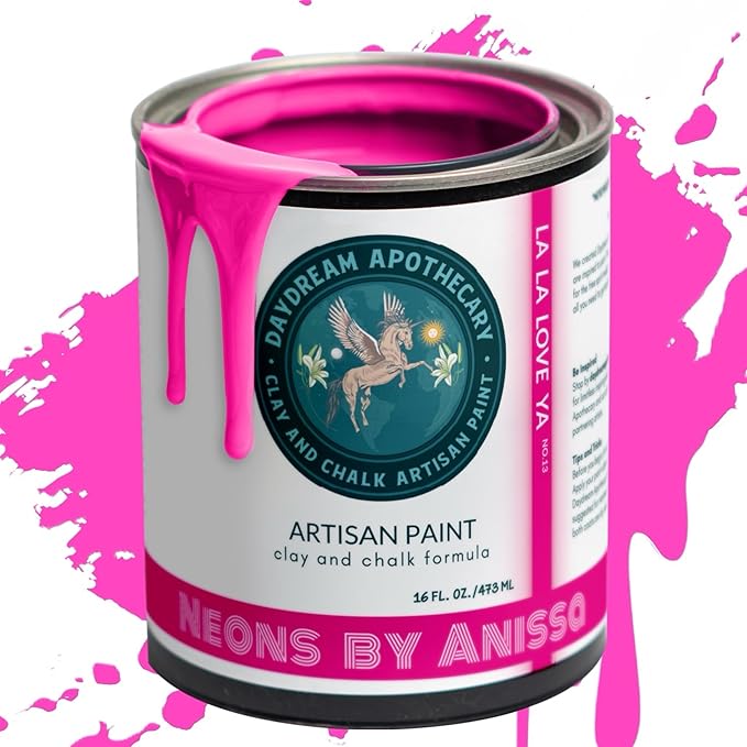 Daydream Apothecary Premium Chalk Style Paint for Furniture, Home Décor, Wood, DIY Interior Projects, Quick Dry, No Prep or Prime Needed, Matte Hot Pink - 16oz