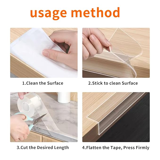 1.57 in x 9.84 FT,Corner Protector Baby,Clear Edge Protector Strip,Sharp Edge Wrap Cover Tape,Self Adhesive Protective Bumper Guards for Cabinet Door,Desk,Glass Table,Bed Furniture and Wall