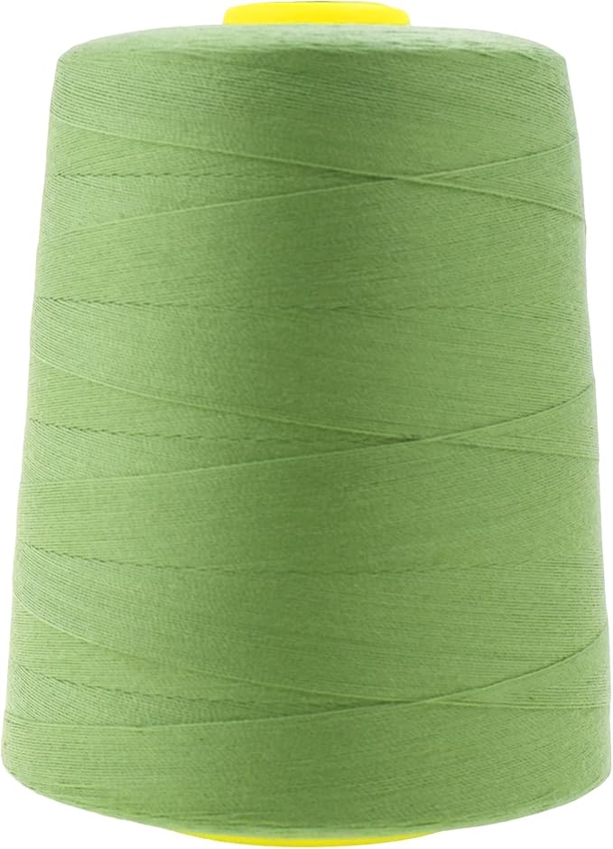 Mandala Crafts 4 Pack of Serger Threads Cones Spools - 20S/2 24000 Yards Polyester Sage Green Threads for Sergers Machine and Overlock Quilting Sewing Machine