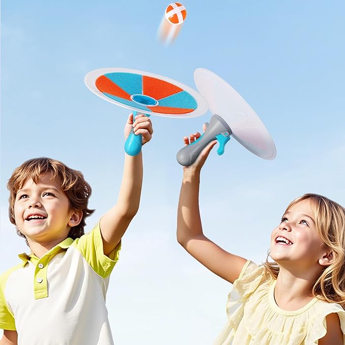 iPlay, iLearn Pop Stick Ball Game Outdoor Toys for Kids, Toss Chase Launching Ball Sports Game for Child Boys, Outside Yard Fun Family Activity, Cool Brithday Gifts for 3 4 5 6 7 8-12 Year Old Girls