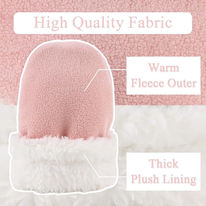 Zsedrut No Scratch Baby Mittens Toddler Infant Fleece Lined Gloves Winter Warm Mitten for Baby Boys Girls