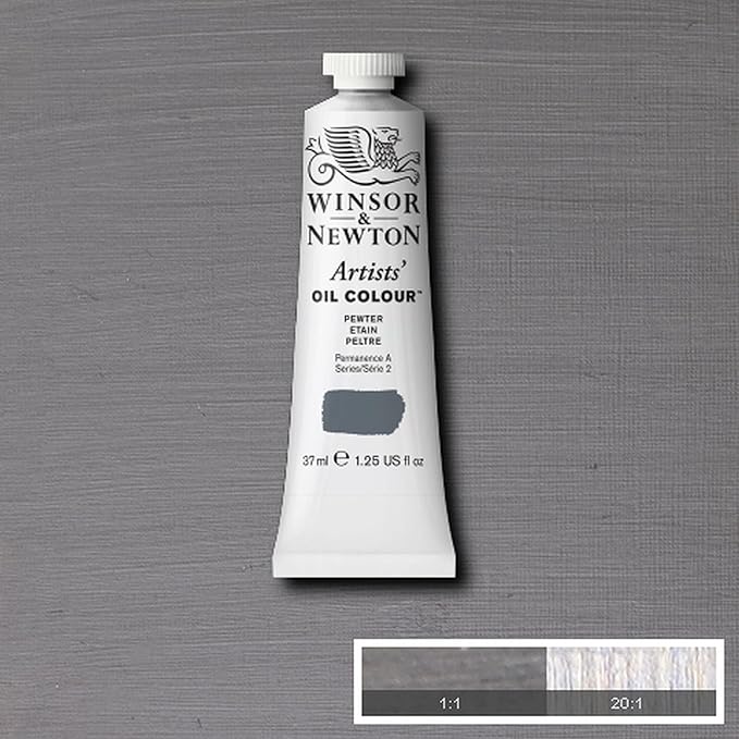 Winsor & Newton Artists' Oil Color, 37ml (1.25 oz) Tube, Pewter