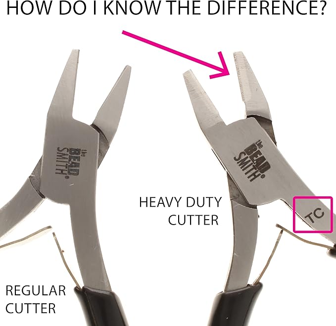 The Beadsmith Heavy Duty Side Cutter – Tungsten Carbide Blade – 4.5 inches (115mm) – Steel Head and Double-Leaf Spring – Designed to Cut Up to 16 Gauge Stainless Steel Wire –Tool for Jewelry Making
