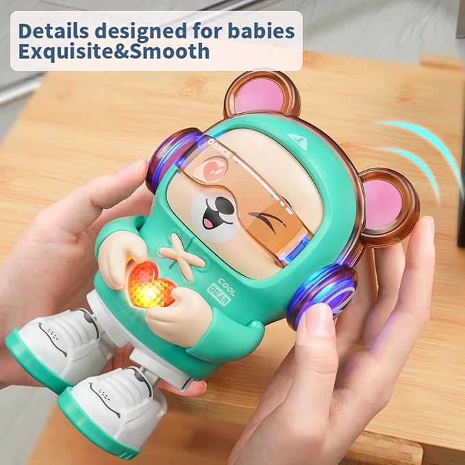 SXJ Interactive Baby Toys,with Light&Musical, Dancing,Love Gesture,Fun Moving Crawling Toy for Babies Age 6-12 Months,Toddlers Toy and Kids 1-2-3-4-5 Years Old