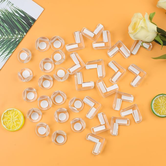 40 Pack Corner Protector Baby, 2 Shapes Baby Proof Corners and Edges, Clear Table Corner Covers Baby, Baby Corner Protector Guards, Corner Guards for Table Edges & Sharp Corners