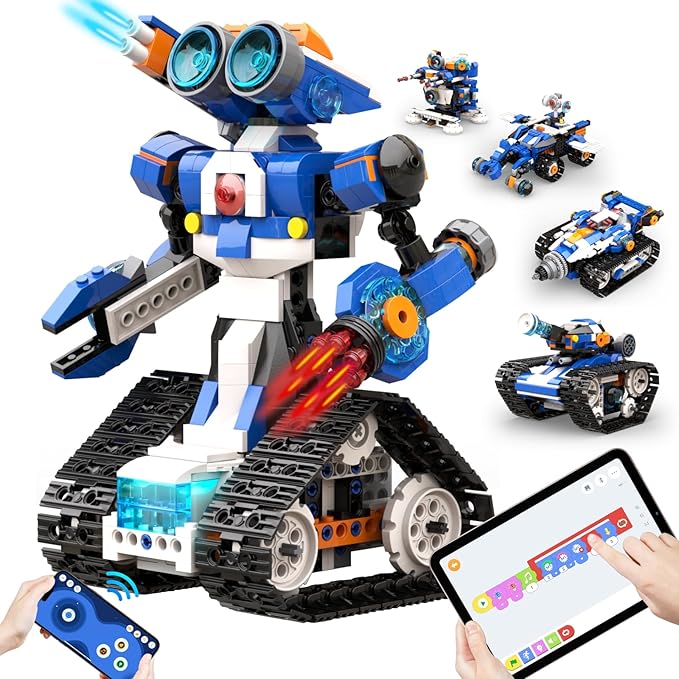 STEM Robot Toy 6-in-1 Robot Building Kit for Boys Age 8-12, APP Remote Control STEM Coding Toys, Educational Robotics Gifts for Boys Girls Kids Ages 7 8 9 10 11 12 (480 Pieces)