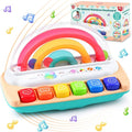 PLAY Baby Musical Toys - Rainbow Baby Piano Music & Sound Light Up Musical Toys for Toddlers 1-3, Multifunctional Baby Pop Up Toy Cause and Effect for Toddlers Age 1+ and Up Girls