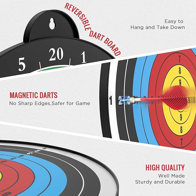 Magnetic Dart Board - 12pcs Magnetic Darts - Excellent Indoor Game and Party Games - Gifts for 5 6 7 8 9 10 11 12 Year Old Boy Kids
