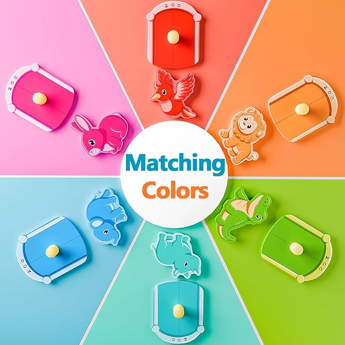 Wooden Animal Peg Puzzle : Baby Puzzles 12-18 Months, Montessori Baby Toys for 1 Year Old, Preschool Learning Activities for Toddlers 1-3, Christmas Birthday Gifts for Boys, Girls