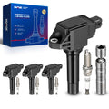 KAX Set of 4 UF747 Ignition Coil Pack & Iridium Spark Plugs w/Magnetic Socket for Subaru Outback 2015-2019 Forester 2017-2018 Le
