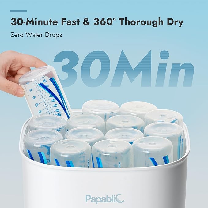 Papablic Bottle Sterilizer and Dryer Pro Max, 13 Bottles Extra-Large Capacity for Big Family, Electric Steam Bottle Sanitizer for Baby Bottles, Parts & Other Newborn Essentials