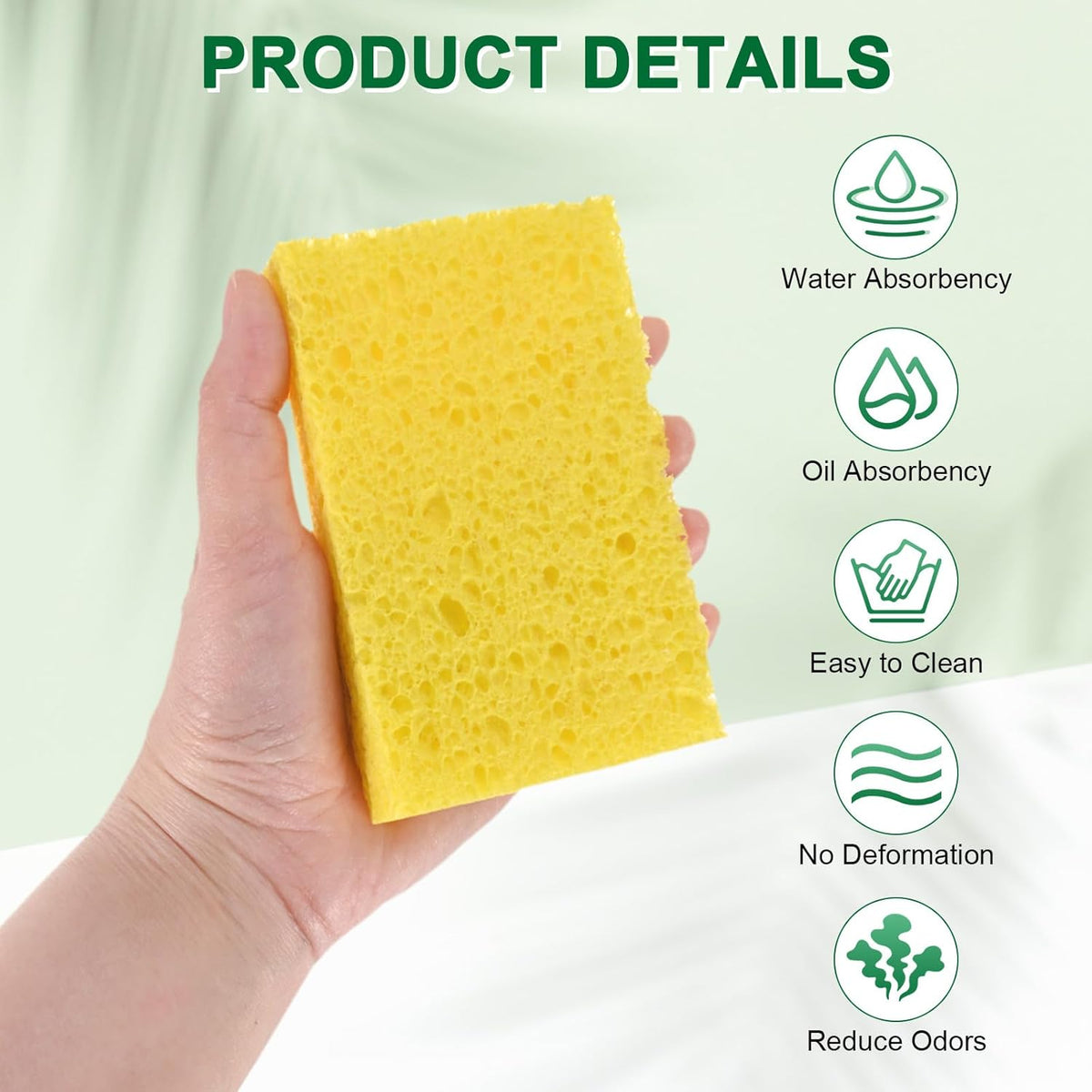 6-Set Kitchen Sponges, Condense Eco Cellulose Non-Scratch Scrub Heavy Sponge for Kitchen/Household/Bathroom, Clean Tough Messes Dish Scrubber [Multicolor]