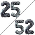 GOER Number 25 Balloons for 25th Birthday Party Decorations,42 Inch Jumbo Foil Helium 52 Balloons for 52nd Birthday Party Decoration (Marble Black)