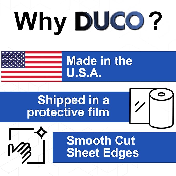 Duco USA-Made Clear Cast Acrylic Sheet 1/8 Inch Thick 24" x 36" - 4 Pack of Transparent Plexiglass Sheet - Lightweight Acrylic Board for Window Replacements, Displays, Signs, and More