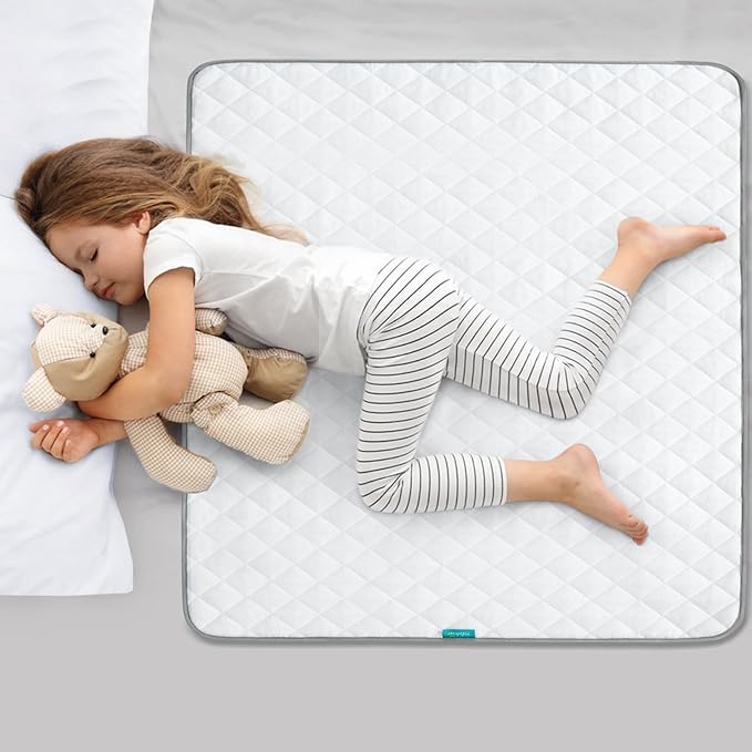 Waterproof Crib Mattress Protector 34" x 36", Non-Slip & Sturdy Mattress Pad Mat, 4 Layers Incontinence Bed Pad for Children Adults, Pets Training Pee Pad, White