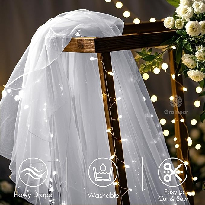 Black Organza Fabric – 44" x 10 Yards Wide Crystal Sheer Tulle for Wedding Decorations, DIY Sewing, Drapes, Party Backdrops, Chair Sashes & Gown Overlays – Lightweight & Elegant