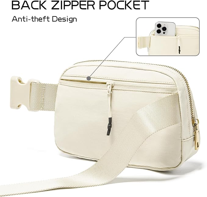 Gitus Gifts for 8 9 10 11 12 Year Old Girls Belt Bag Fanny Pack Crossbody Bags with Initial Letter Patch Cute Stuff Birthday Gifts for Teen Girls Women Personalized Trend Stuff (Ivory-G)