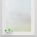 Haton Reeded Glass Window Privacy Film, Frosted Glass Window Film, Static Cling UV Blocking Stickers, Decorative Removable Cover for Bathroom Door Office, Non Adhesive 23.6" x 118.1"