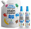 Miss Mouth’s Messy Eater Stain Treater Refill Ready Kit - 2 Pack Stain Remover Spray and 16oz Refill Pouch - Newborn & Baby Essentials - Food, Grease, Coffee Off Laundry, Underwear, Fabric