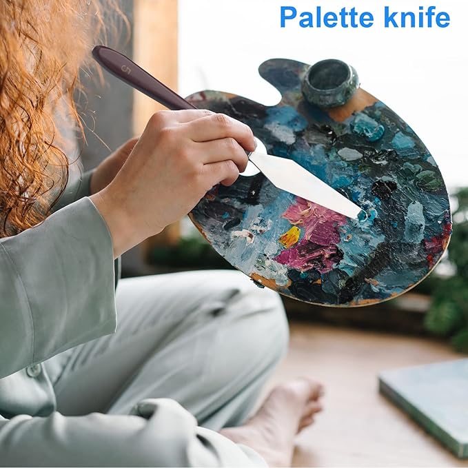 5 Piece Palette knifes Painting Knife Set for Oil, Acrylic Paint,Cake Decorating,Stainless Steel Pallet Knife Paint Knife Art Spatula for Various Types of Painting,ColorMixing,Smearing
