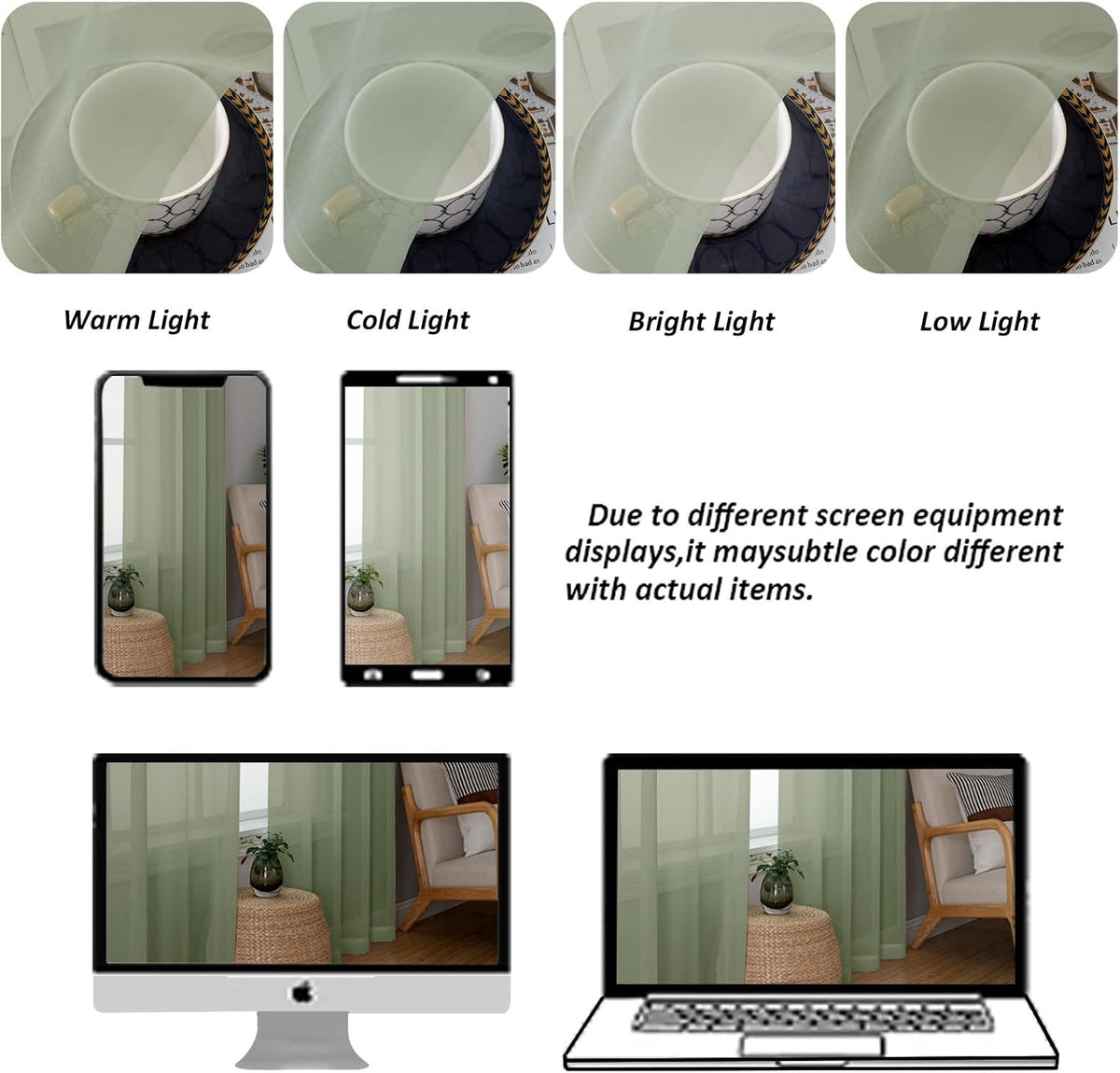 Chyhomenyc Extra Long Sage Green Sheer Curtains 144 inch 2 Panels, Translucent Backdrop Window Scarf Drapes for Canopy Bed/Wedding/Living Room/Anniversary, 12FT Length, Each 59Wx144L in, 2PCS