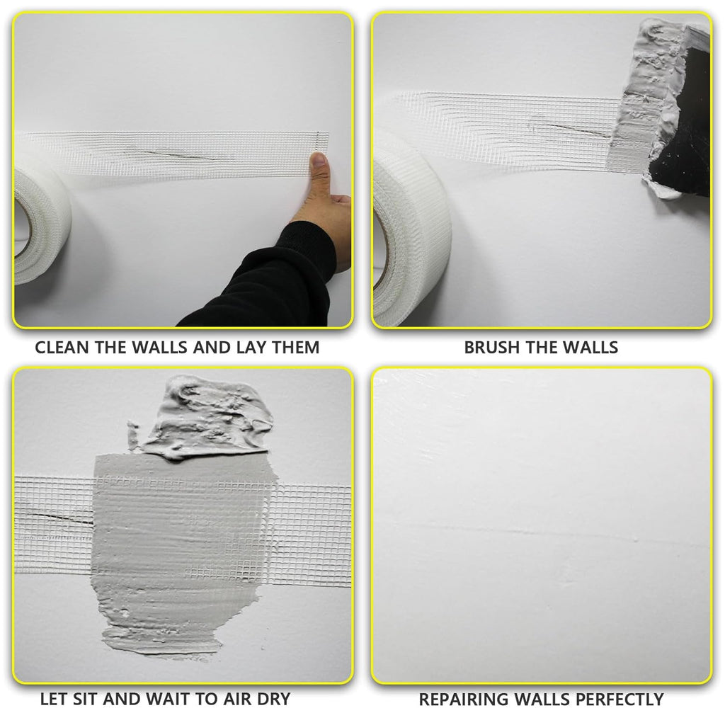 Drywall Joint Tape, 2" x 150 Feet Self-Adhesive Encrypted Fiberglass Drywall Repair Mesh Tape for Wall Cracks and Seam Patch