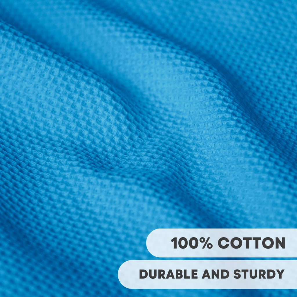 Artoid Mode 100% Cotton Sky Blue Waffle Weave Kitchen Dish Cloths, 12x12 Inch Ultra Soft Absorbent Quick Drying Kitchen Dish Towels Set of 6