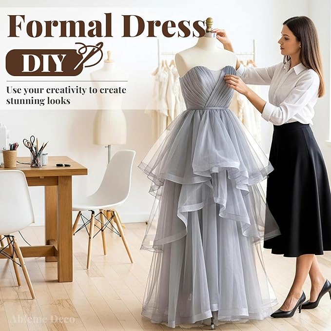 Organza Fabric by The Yard, 60 Inch Wide 3 Yards (9 ft) Long Sheer Fabric for DIY Sewing Projects Wedding Decorations Party Backdrops Curtains (Gray)