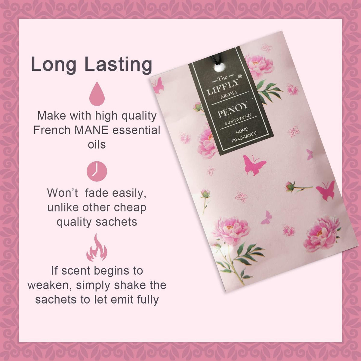 14 Packs Peony Scented Sachets for Drawers and Closets Gift