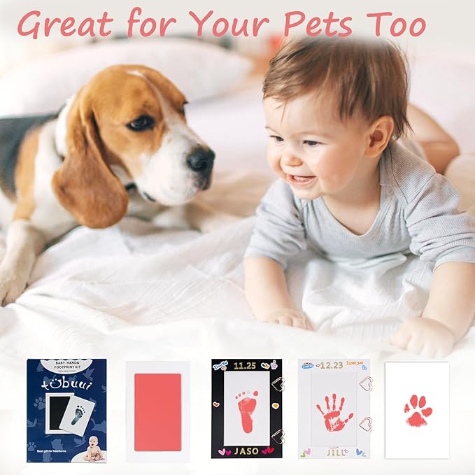 Inkless Baby Hand and Footprint Kit,Clean Touch Ink Pad for Baby Footprint Kit,No Mess Dog Paw Print Kit,DIY Footprint Ink for Baby Keepsake Gifts for Boys and Girls