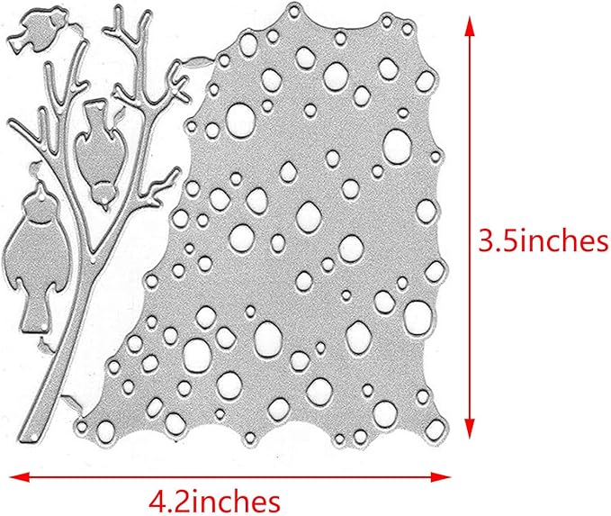 Metal Cutting Dies DIY Merry Christams Embossing Stencil Template Scrapbooking Card Making Mold Photo Album Arts Crafts Tools (Bird Perch-10.8x9cm)