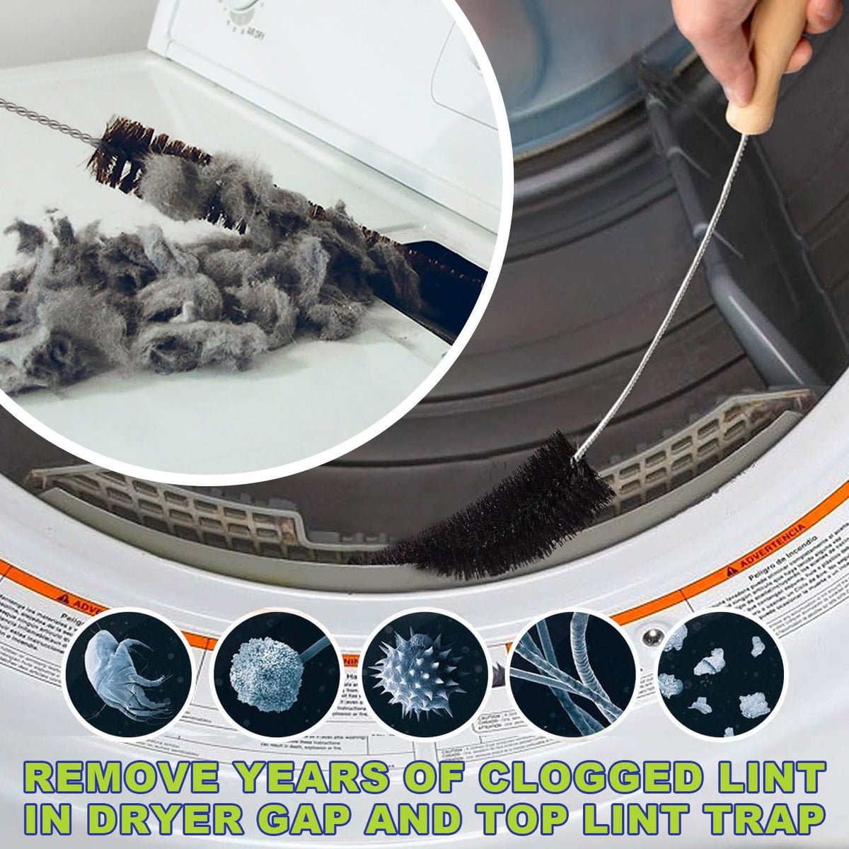 Sealegend Dryer Vent Cleaner Kit Dryer Lint Vacuum Attachment Lint Remover,Dryer Vent Vacuum Hose With Brush (Grey)