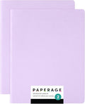 PAPERAGE Soft Cover Blank Journal Notebook, 2 Pack, (Lavender), 100 Pages, Large 7.5 inches x 9.5 inches, Ideal for Sketch Book, Note Taking & Travel Journal