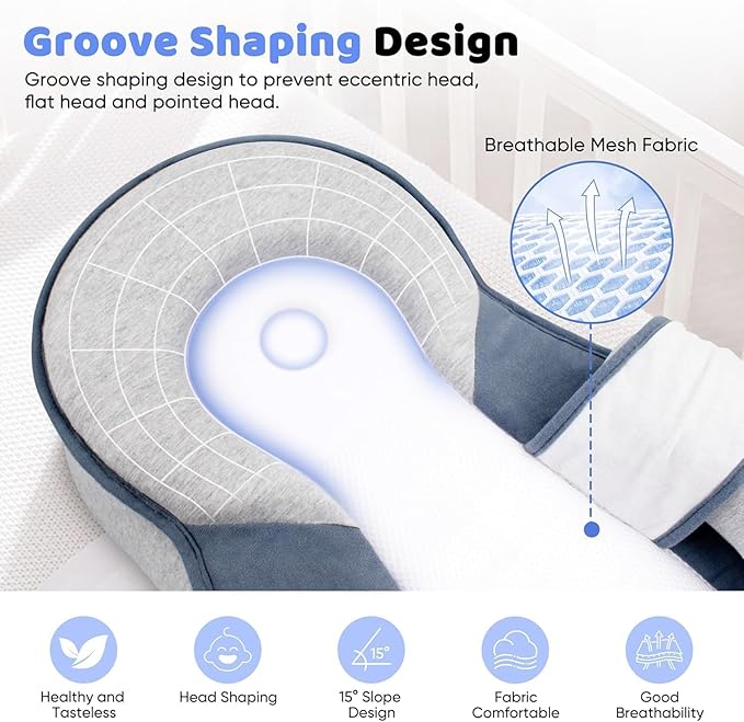Baby Lounger Pillow for Infant Support Cushion Reflux Breastfeeding Pillow, Bottle Feeding, Tummy Time