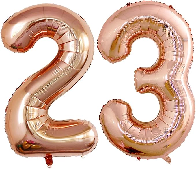 GOER Number 23 Balloons for 23rd Birthday Party Decorations,42 Inch Jumbo Foil Helium 32 Balloons for 32nd Birthday Party Decoration (Champagne Gold)