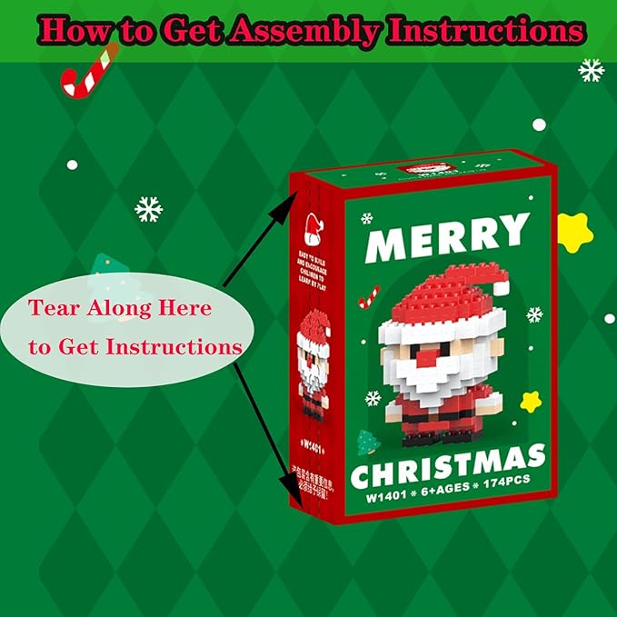 Christmas Santa Building Blocks Set Compatible with Lego Advent Calendar 2025 Stacking New Toys Holiday Present Box New Year Xmas Gifts for Kids for Boys & Girls and Adults