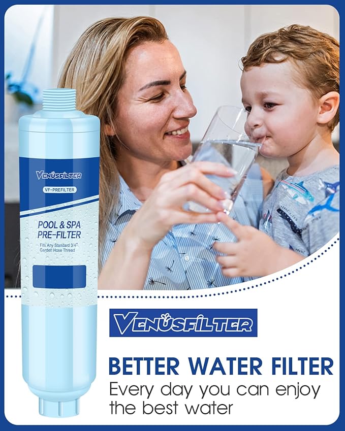 Garden Hose Filter for Filling Hot Tub, Pool, Spa, Greatly Reduces Sediment, Chlorine, Heavy Metals and Odors, Standard 3/4" Garden Hose Thread (1 pack)