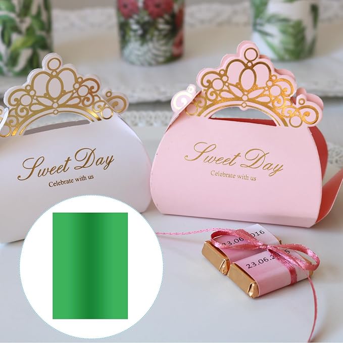 PATIKIL 11.7x8.3" Hot Stamping Foil Paper Sheet, 20 Sheets A4 Heat Transfer Hot Stamping Paper Foil for Leather DIY Logo Decor Craft Gift Package Scrapbook Card, Green