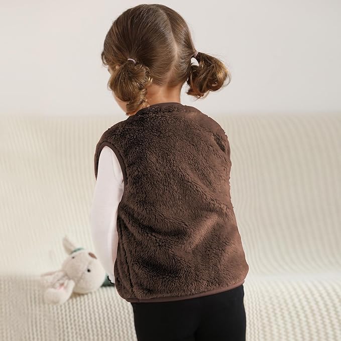 Baby Boys Girls Fleece Vest Zip Up Cute Bear Jackets Fuzzy Fall Winter Warm Clothes Newborn Outwear for Toddler Infant
