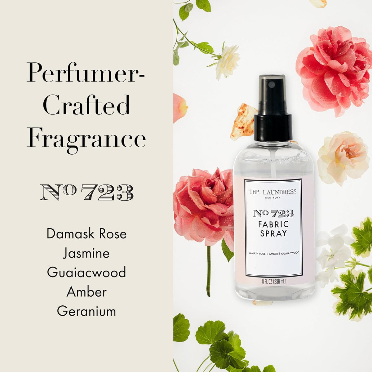 The Laundress No. 723 Fabric Spray, Wrinkle Release, Upholstery & Linen Spray, Fabric Refresher, Rose Inspired Scent, 8 Fl Oz